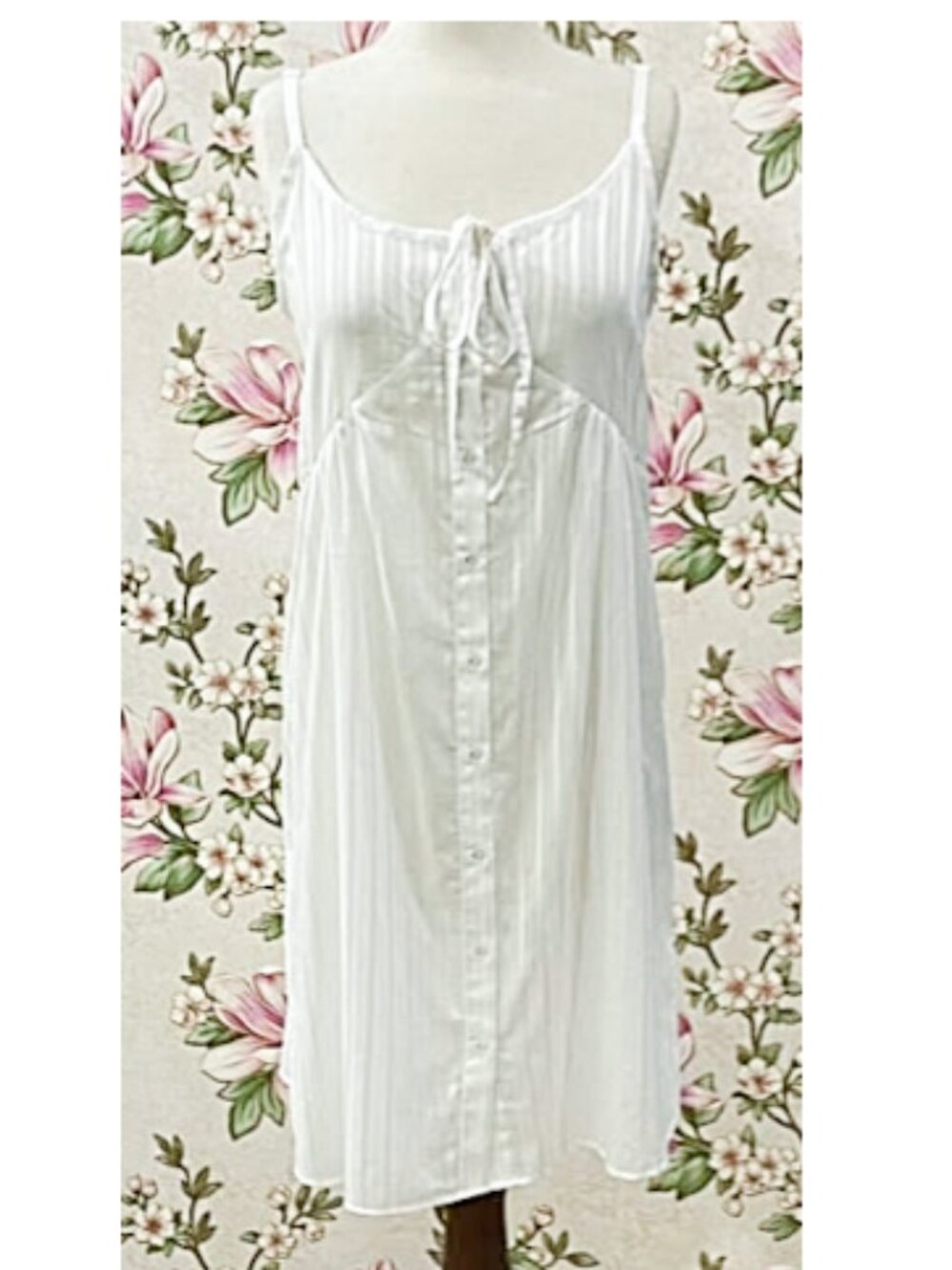 SoieRose 100% Cotton Victorian Sleeveless Button Front Cottagecore Gown-SR-1294